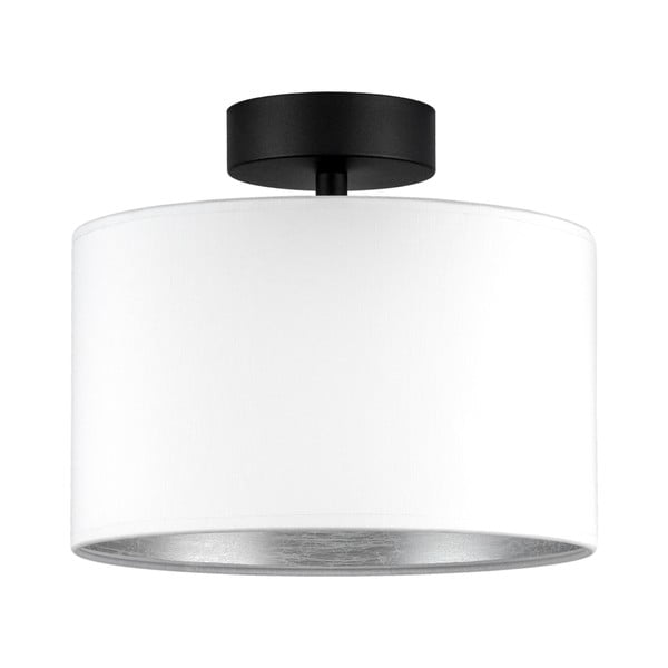 Бяла лампа за таван със сребърни детайли S, ⌀ 25 cm Tres - Sotto Luce