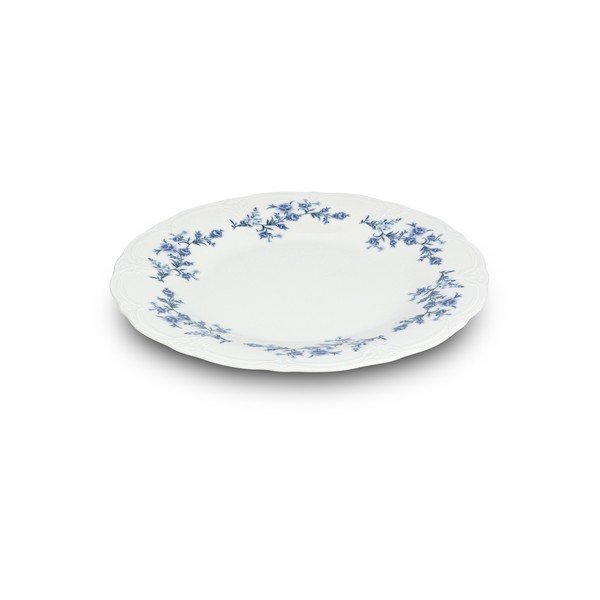 Бяла/синя порцеланова чиния за сервиране ø 32 cm Retro – BonBistro-image-3