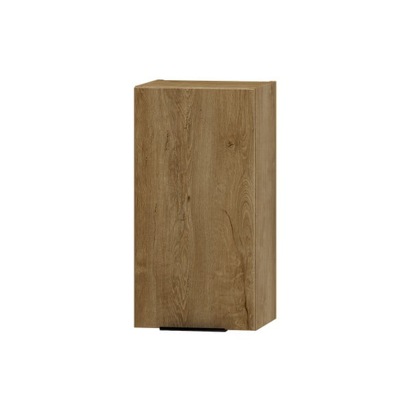 Нисък висящ шкаф за баня в дъбов декор в естествен цвят 30x58 cm Lyon - STOLKAR