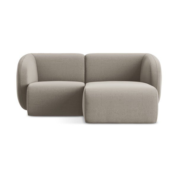 Светлокафяв кадифен ъглов диван (десен ъгъл) Lani – Makamii