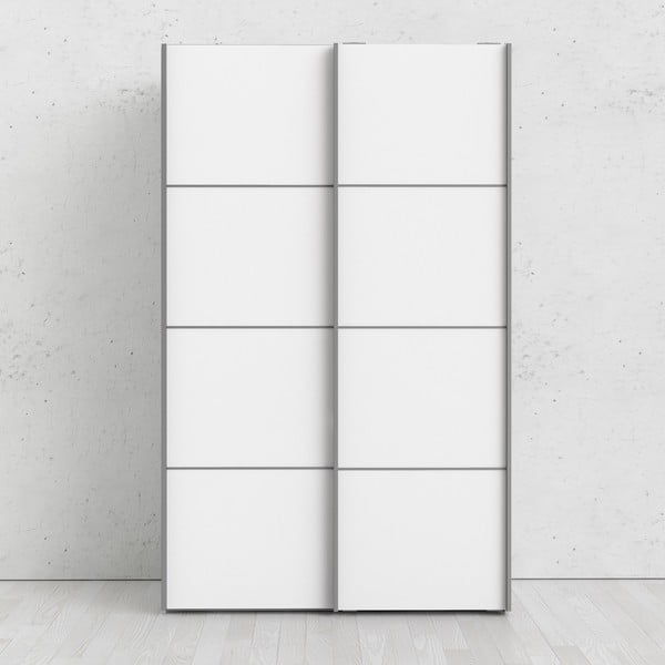 Бял гардероб с плъзгащи се врати 122x202 cm Verona - Tvilum-image-1