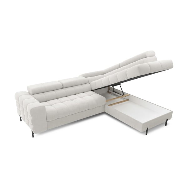 Кремав разтегателен ъглов диван с място за съхранение от букле (десен ъгъл L форма) Ferucce – ELTAP-image-4