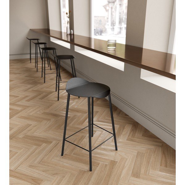 Черен кожен бар стол Flamingo Bull – LIND DNA-image-1