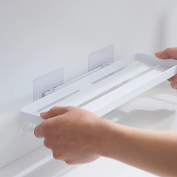 Стоманен рафт за баня без пробиване в матово бял цвят Film Hook – YAMAZAKI-image-2