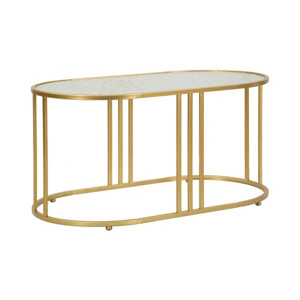 Бяла/златистa масичка за кафе със стъклен плот 50x90 cm Antalia – Mauro Ferretti