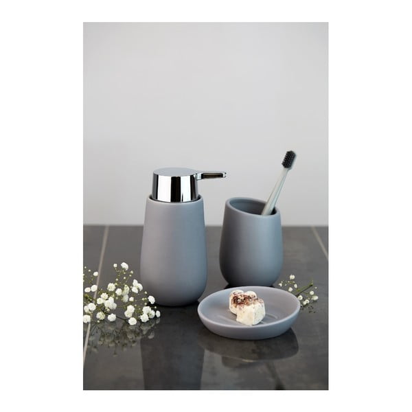 Сив керамичен диспенсер за сапун 320 ml Badi – Wenko-image-2