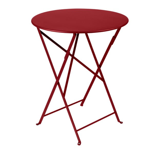 Sytě červený skládací kovový stůl Fermob Bistro