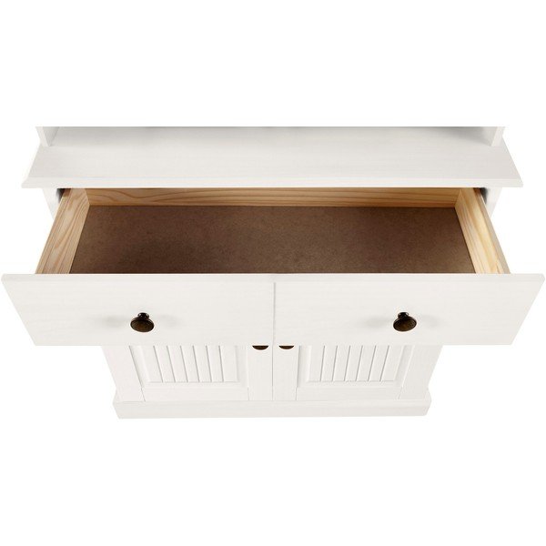 Бяла витрина от масивен бор 181x34 cm Mille – Støraa-image-3