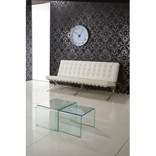 Стъклени масички за кафе в комплект от 2 брояброя 44,5x49 cm Cristal - Tomasucci