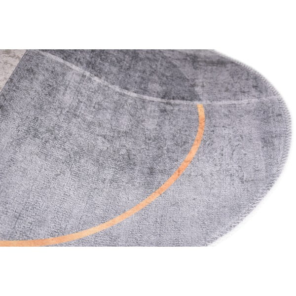 Сив миещ се килим 60x100 cm Oval - Vitaus-image-2
