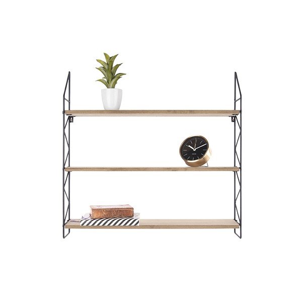 Метален рафт с дървени рафтове Zig Zag - PT LIVING-image-2