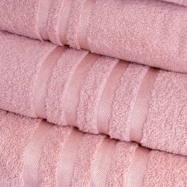 Розова памучна кърпа от тери 30x50 cm Simple – Casa Selección-image-1