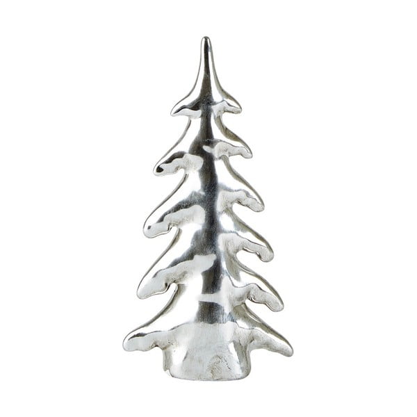 Декоративна порцеланова фигурка в сребрист цвят Снежно дърво Сребро, височина 15 см - KJ Collection