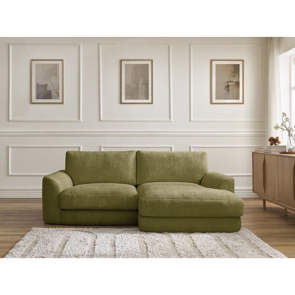 Шенилов ъглов диван в цвят каки (десен ъгъл) Leonore – Bobochic Paris-image-1