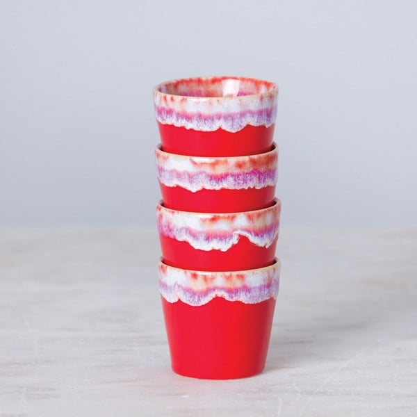 Чаша за еспресо от червен и бял фаянс , 90 ml Grespresso - Costa Nova-image-1