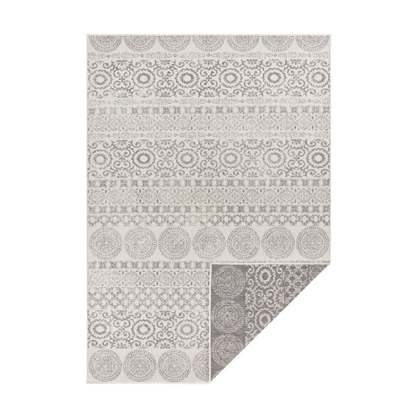 Сив и бял открит килим Кръг, 120 x 170 - Ragami