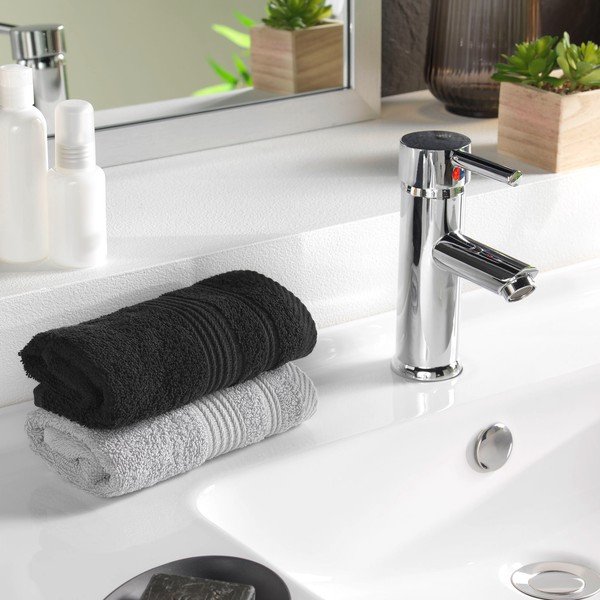 Черна памучна кърпа от тери 30x50 cm Tendresse – douceur d'intérieur-image-1