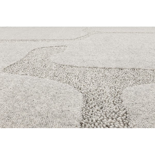 Светлосив вълнен килим 200x300 cm Morphic Organica – Agnella-image-4