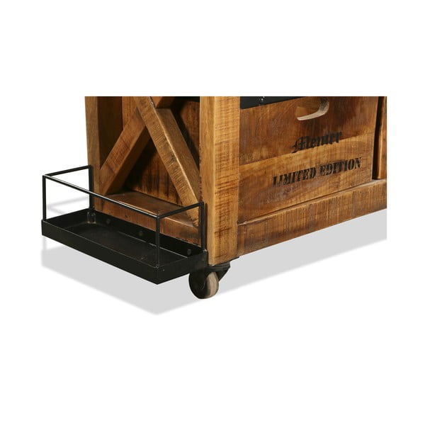 Шкаф за вино от масивно манго в естествен цвят брой бутилки 5, 100x92x30 cm Ravi – Interia Home & Living-image-4