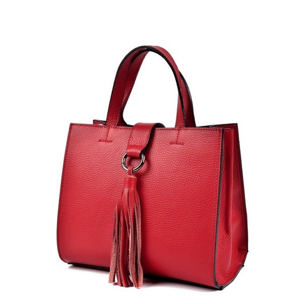 Červená kožená kabelka Luisa Vannini Rosso-image-2