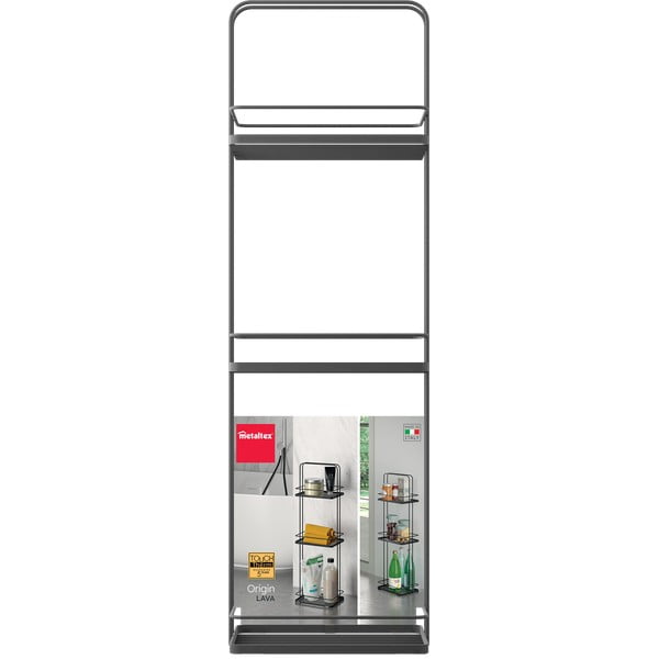 Матово черен стоманен рафт за баня Lava – Metaltex-image-4