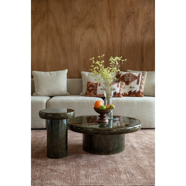 Зелена кръгла масичка за кафе от масивно манго ø 60 cm Mush – Dutchbone-image-1