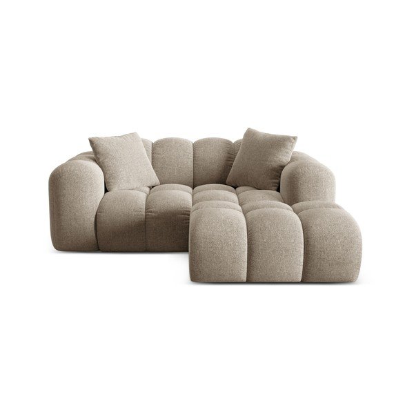 Светлокафяв шенилов ъглов диван (десен ъгъл) Treno – Cosmopolitan Design