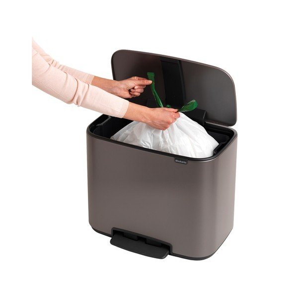 Сиво стоманено кошче за боклук с педал 36 l Bo – Brabantia-image-3
