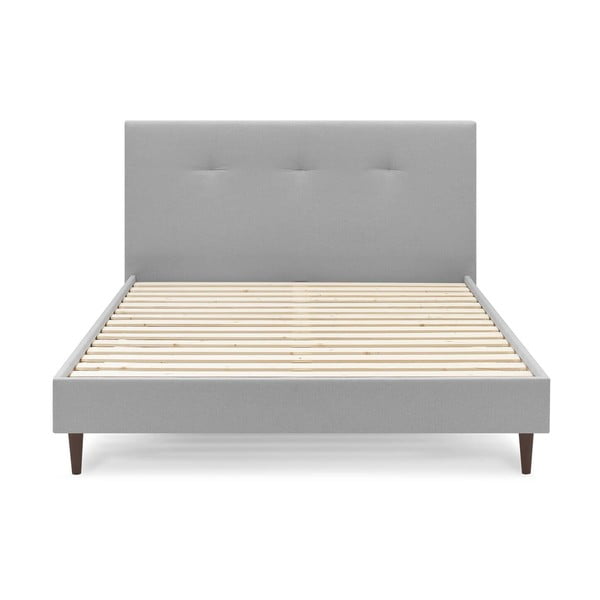 Светлосиво тапицирано двойно легло с решетка 180x200 cm Tory - Bobochic Paris-image-1