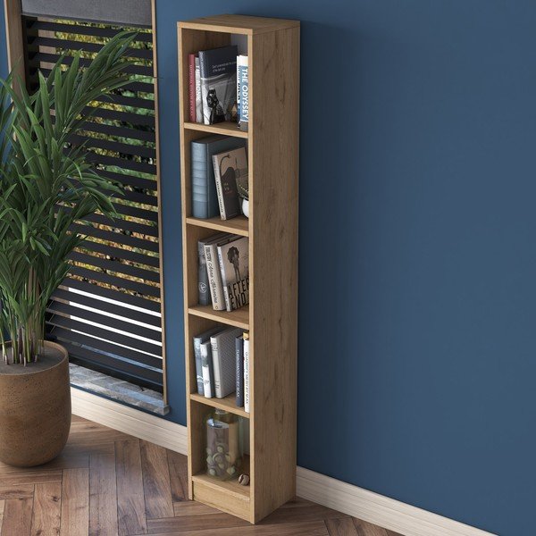 Етажерка за книги в декор от орех в естествен цвят 30x170 cm Allen - Kalune Design-image-3