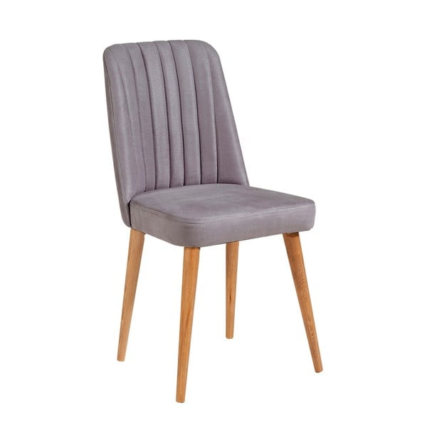 Сив кадифен стол за хранене Stormi Sandalye - Kalune Design