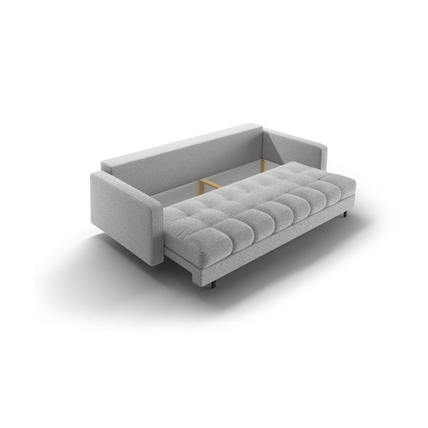 Светлосив разтегателен диван с място за съхранение от букле 222 cm Bali – Cosmopolitan Design-image-4