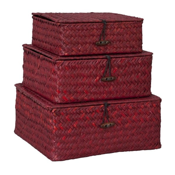 Set 3 boxů Dark Red