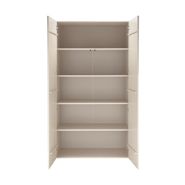 Светлосив гардероб от масивен бор 110x200x57 cm Rain – WOOOD-image-3