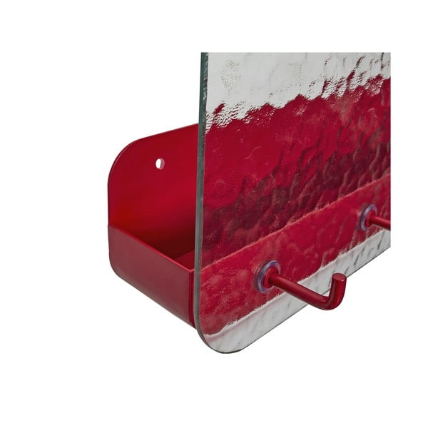 Червена метална стенна закачалка с рафт Shack - Hübsch-image-2