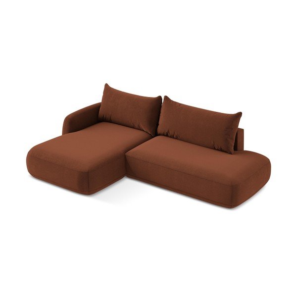 Теракотен сгъваем ъглов диван (ляв ъгъл) Hale – Makamii-image-2