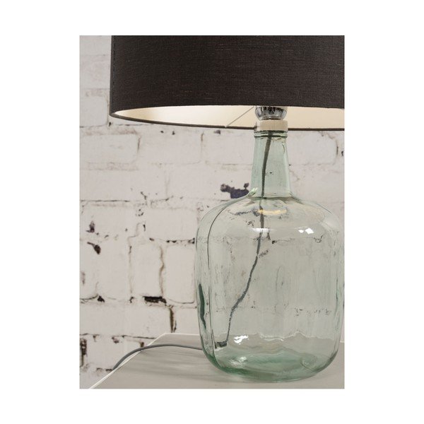 Настолна лампа с тъмнозелен абажур и конструкция от рециклирано стъкло Мурано, ⌀ 30 cm - Good&Mojo-image-4