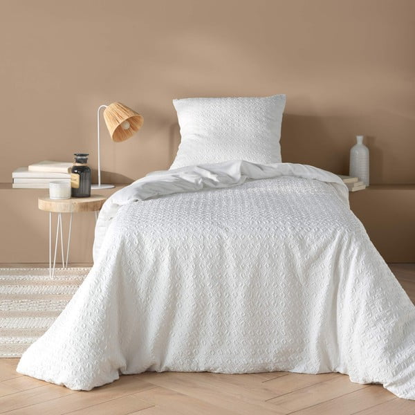Бяло единично  спално бельо от микрофибър 140x200 cm Litea – douceur d'intérieur