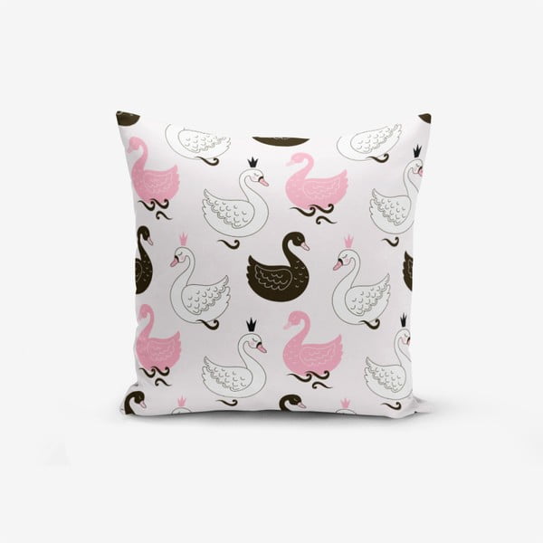 Калъфка за възглавница от памучна смес Розов фон Добри животни, 45 x 45 cm - Minimalist Cushion Covers