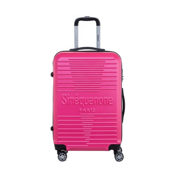 Розов пътнически куфар на колелца с кодово заключване Trimy, 71 л - SINEQUANONE