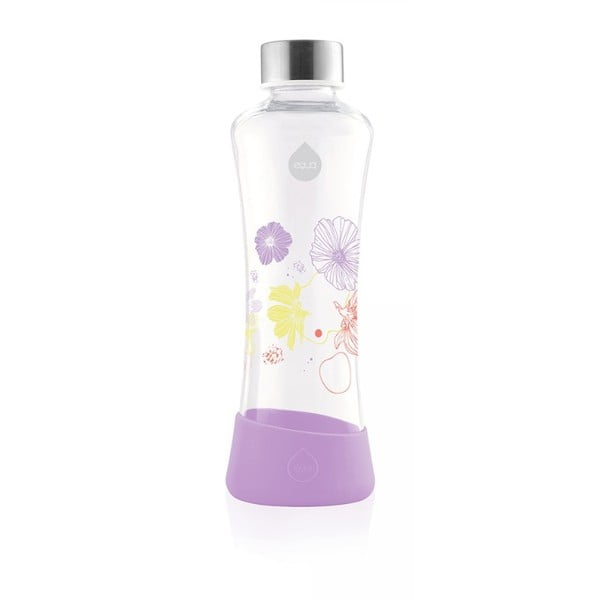 Лилава бутилка от боросиликатно стъкло Lily, 550 ml Flowerhead - Equa