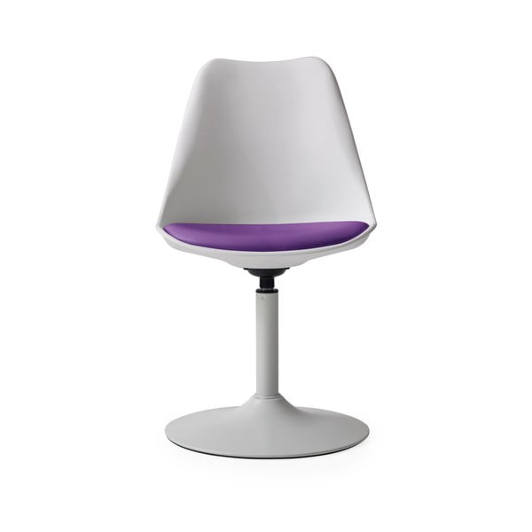 Бял трапезен стол с лилава седалка Viva - Tenzo