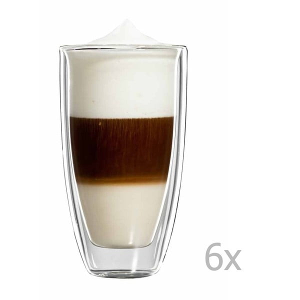 Sada 6 velkých hrnků na latte macchiato bloomix Roma