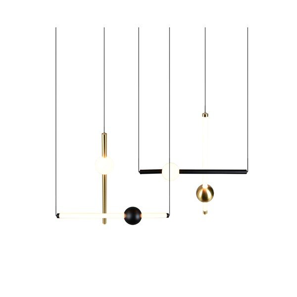 Черно/ в златист цвят LED затъмняващо се висящо осветително тяло Melita – Trio-image-4