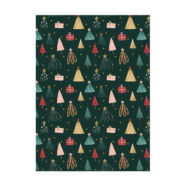 5 листа опаковъчна хартия, 50 x 70 cm Christmas Trees no. 4 - eleanor stuart
