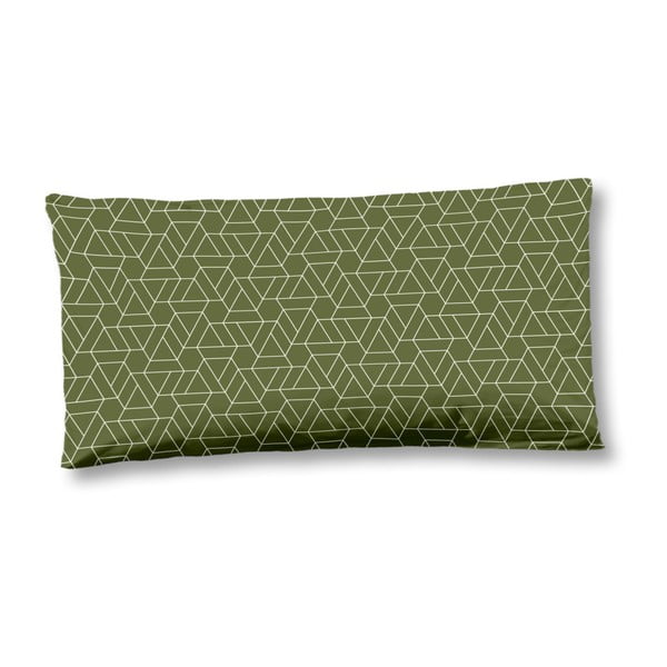 Zelený povlak na polštář z bavlněného saténu HIP Bodhini, 40 x 80 cm