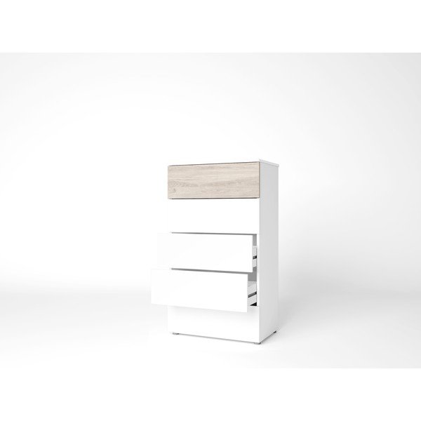 Бял висок скрин от дъб 62x111 cm Sahara - Marckeric-image-3