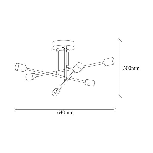 Осветително тяло за таван  в златист цвят 64x64 cm Flower – Opviq lights-image-4
