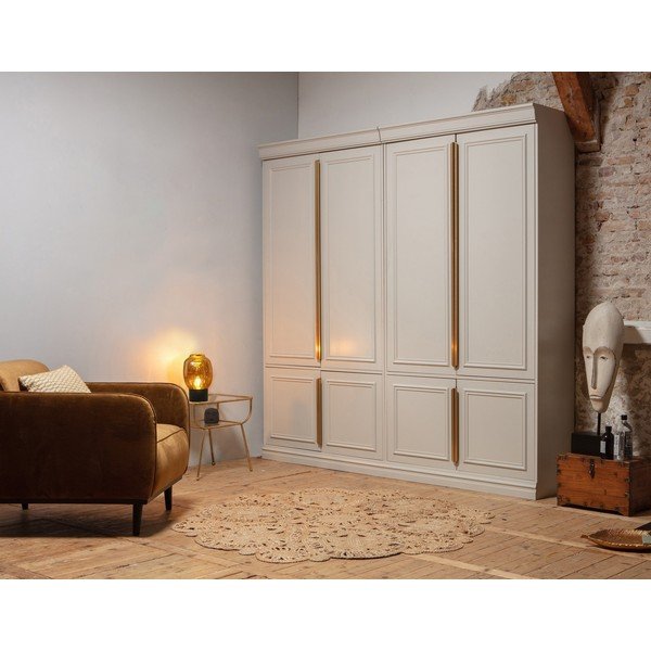 Светлосив гардероб от масивен бор 110x215x44 cm Organize – WOOOD-image-4