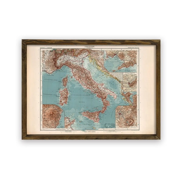 Картина в дървена рамка Италия, 70 x 50 cm - Evila Originals